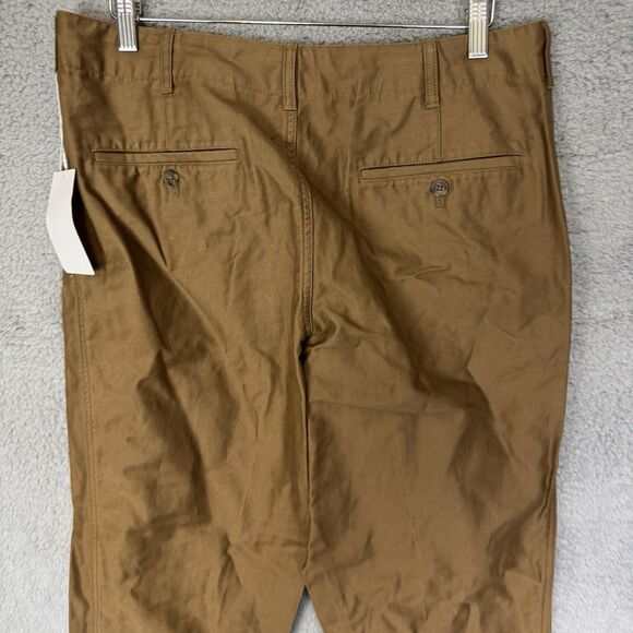 S Uniqlo U Pants Mens 35x29 Brown Khaki Straight Leg 100% Cotton NWT - Picture 9 of 12